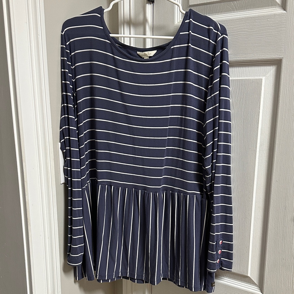 Matilda Jane Navy And White Striped Long Sleeve Top